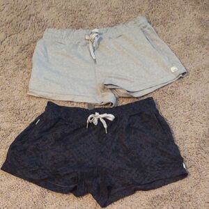 Vuori Halo Sreamknit Gray and Black Drawstring Shorts Set Of 2